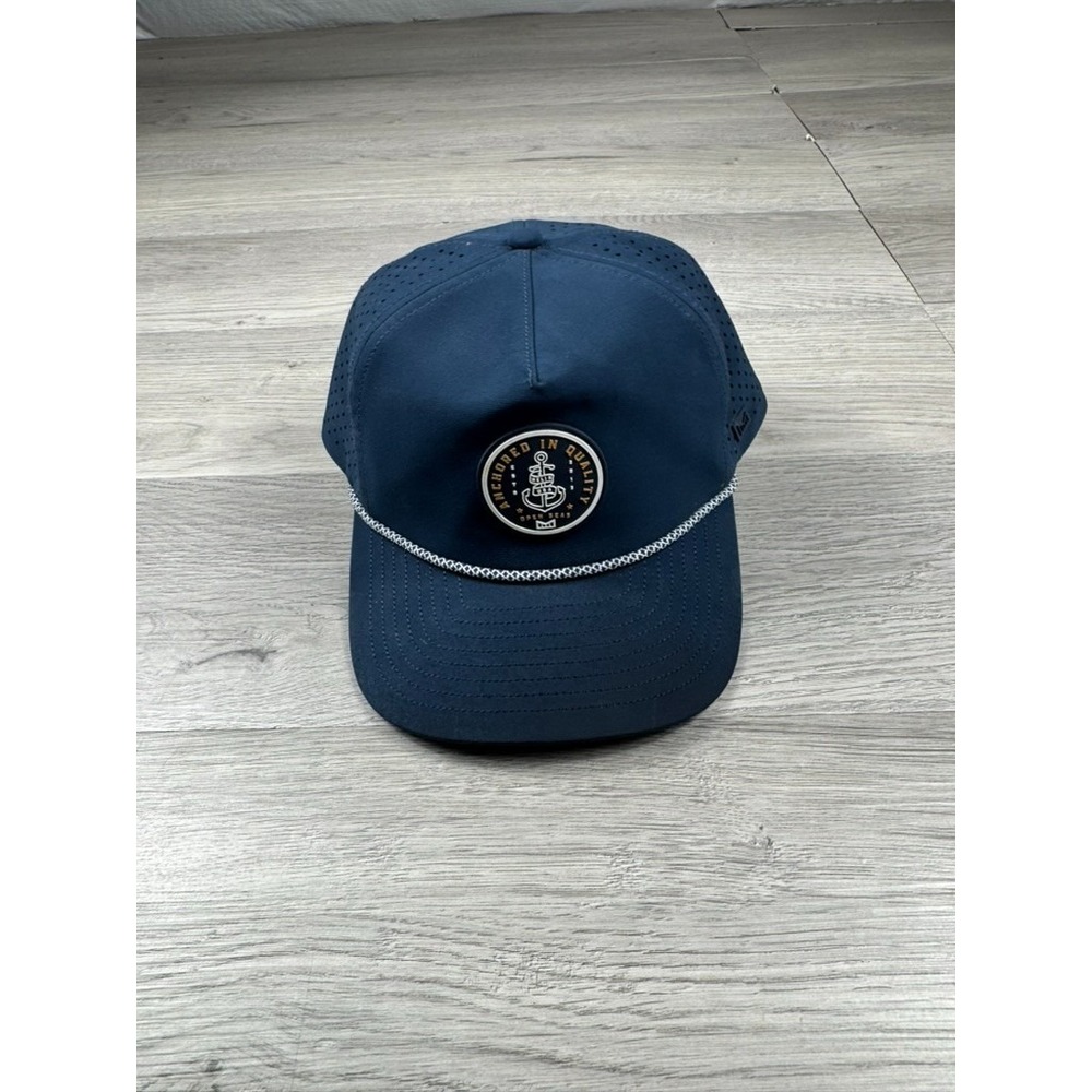 Melin Hat Cap Coronado Hydro Classic Adjustable Snapback Navy Anchored UPF Rope